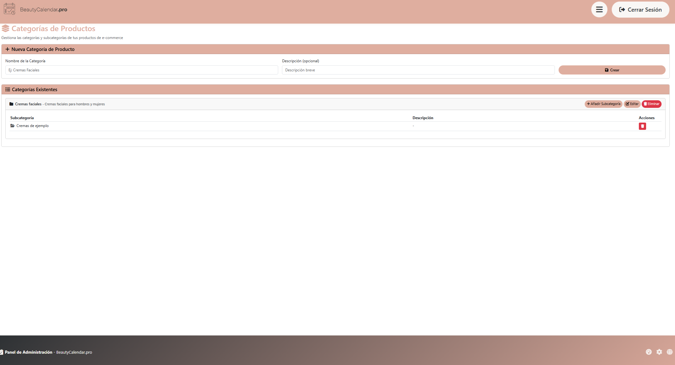 Categorías productos
